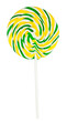 Colorful round lollipop isolated on white with clipping path