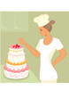 baker  with wedding cake