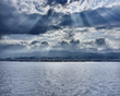 Italy, Sicily, view of Messina and the sicilian coastline