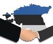 people shaking hands with Estonia map flag illustration