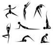 Stylized Yoga people - vector illustration