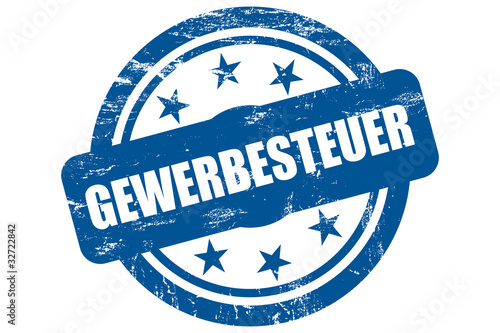 Illustration: Sternen Stempel blau GEWERBESTEUER Sternen Stempel blau GEWERBESTEUER