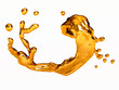 Spatter of liquid gold with drops