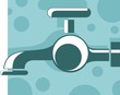 Illustration: Illustration of water tap from top view Illustration of water tap from top view