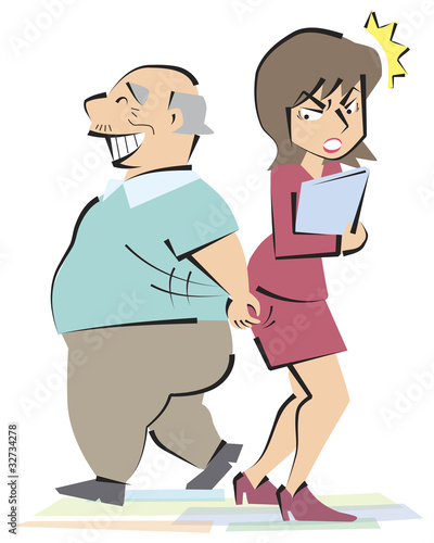 Illustration: セクハラするオヤジ セクハラするオヤジ