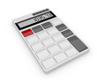 White calculator 3D. Isolated