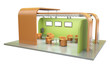 Empty exhibition stand. 3D render.