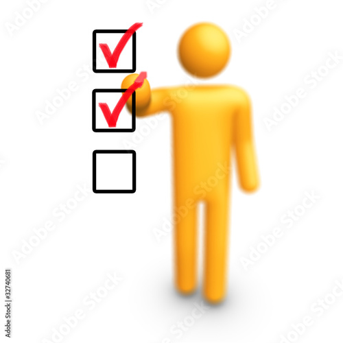Illustration: Stick Figure with Cheklist Stick Figure with Cheklist