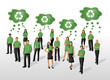 Eco illustration of a group of people in green clothes