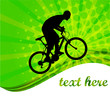 bicyclist on the abstract background