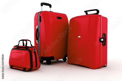 Illustration: 3d luggage isolated on white background 3d luggage isolated on white background