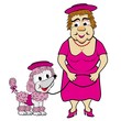 reife Dame mit ihrem Pudel