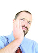 Toothache - isolated male in pain
