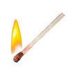 Burning match on a White background