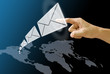Letter send from America map, Email Concept