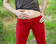 Slim woman stomach