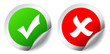 Tick and cross vector security stickers Tick and cross vector security stickers