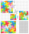 Vector: Jigsaw puzzle templates with whimsically shaped pieces Jigsaw puzzle templates with whimsically shaped pieces