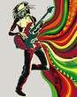 Reggae singer on the background