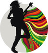 Silhouette reggae singer
