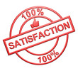 "100% Satisfaction" (rouge)