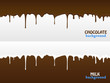 Flowing chocolate and milk drops