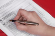 Hand and document