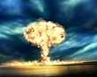 Nuclear explosion in an outdoor setting