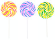 Colorful round lollipop set isolated on white