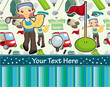 Vektor: cartoon golf card cartoon golf card