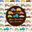 cartoon retro car card cartoon retro car card