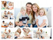 Photo: Collage of a family spending goods moments together and posing a Collage of a family spending goods moments together and posing a