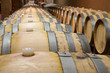 Wine barrels in which the wine matures