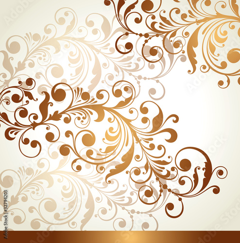 Vektor: Beautiful background with gold ornaments Beautiful background with gold ornaments