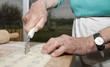 hands of old woman at cooking hands of old woman at cooking