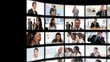 Montage of businessmen talking on the phone