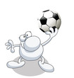 Man holding football isolated on white background