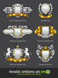 heraldic vintage emblems set