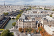 Top view river Seine, downtown, tower Eiffel in Paris France Top view river Seine, downtown, tower Eiffel in Paris France