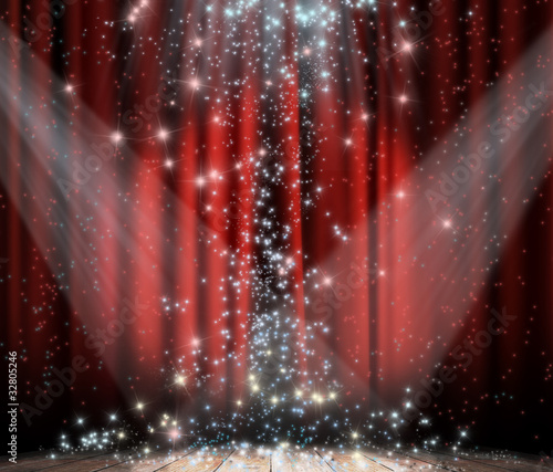Photo: Red curtain with star Red curtain with star
