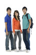 Educational theme: group of happy students isolated