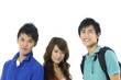 Group of students. Theme: education, friends, relations.