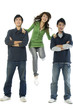 Three young friends having fun together