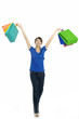 happy young beautiful girl with the bags