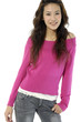 beautiful fashion woman standing up isolated