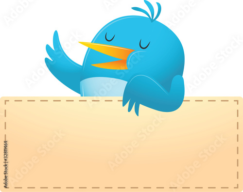 Ilustração vetorial : Blue Bird with blank banner Blue Bird with blank banner
