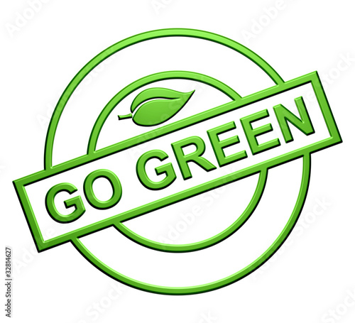 Illustration: "Go Green" Label "Go Green" Label