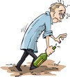 Cartoon Drunk with a bottle
