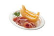 Parma Prosciutto and Melon Plate. Clipping path