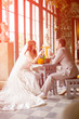 bride and groom in the palace